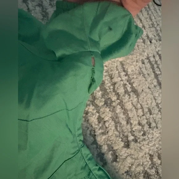 Ann Taylor Loft Mint Green puff sleeve tiered midi dress size 4P - Picture 7 of 8